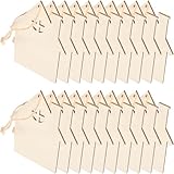 TOBBOMEY 20 Stück Holz Weihnachtshaus Anhänger 9cm Hängende Weihnachtsbaumdeko aus Robustem Holz mit Aufhängeöse Weihnachtsfeier Deko für Zuhause und Party