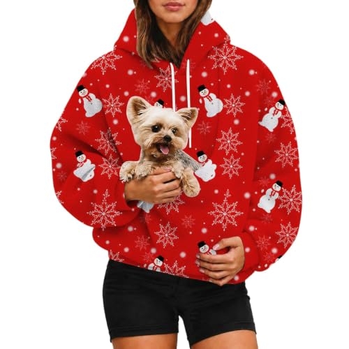 Cbebvwl Pet Pouch Hoodie Blanket Pocket Hooded Sweatshirt Dog Carrier Women’s Hoodie, with Carrying Women Hoodies Oversized Sherpa