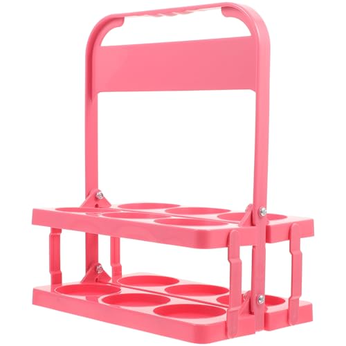 MUSISALY Cesta para Botellas Plegable y Portátil con Asa Suave Portabebidas para Cerveza Casa Diseño Compacto y Fácil de Almacenar Color Rosa
