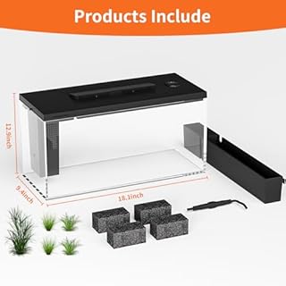 ERAARK 3.7 Gallon Betta Fish Tank self Cleaning,Smart Aquarium Aquarium kit with Filter Light Water Pump