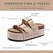 Imagen de Foinledr Zuecos Sandalias Mujer Mules para Gruesa Plataforma Pantuflas con Corcho Sandalias con Hebilla Calzado Ajustables Cómodo Verano Zapatillas Playa Zapatos