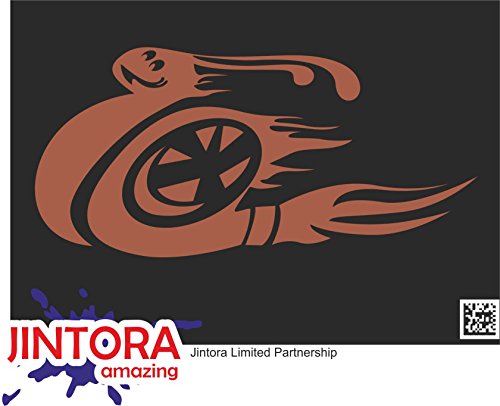 JINTORA Sticker - Decal - JDM - Die Cut - Turbo Snail - Fast Race - Racing - 210x99 mm - JDM - Die Cut - Car - Truck - Bus - Window - Laptop - Coach - Rear Window - Brown