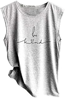 BXzhiri Women Sleeveless Print Shirt Casual Loose Fit Tank Top Soft Comfortable Summer