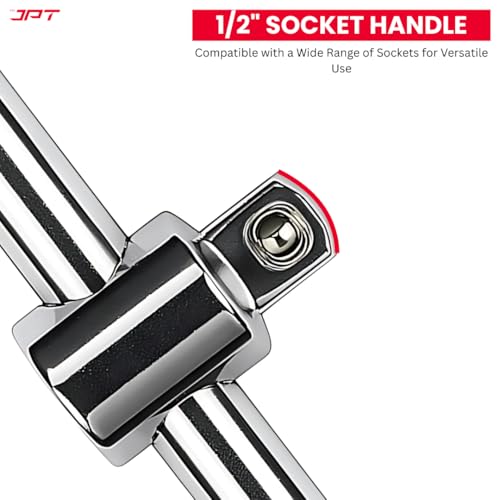 Image of JPT Heavy-Duty 1 /2 inch Drive 3Pcs Socket Handle Set | T-Handle, L-Handle & Extension Bar | Heat-Treated Cr-V Steel | High Torque Wrench Set for Automotive and home Repairs