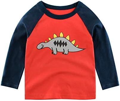 Amazon トレンディなブランド赤黄色の子供服春と秋の 赤ちゃんの服の男の子の底入れシャツ子供長袖tシャツ Red 140 Tシャツ カットソー 通販