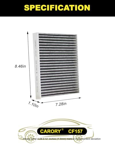 CARORY Cabin Air Filter w/Activated Carbon for Toyota Camry, Corolla, RAV4, Prius, Highlander, Sienna, Venza, Crown, Lexus ES350, ES300h, NX250, RX350, RX450, Subaru Outback, Mazda CX9 and More, CF157