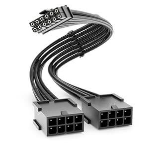 deleyCON 30cm PCIe 12pin Stecker auf 2x8pin Buchse Verlängerungskabel Grafikkarte PCI-E GPU Kabel für GeForce RTX 3070/3080/3080ti/3090