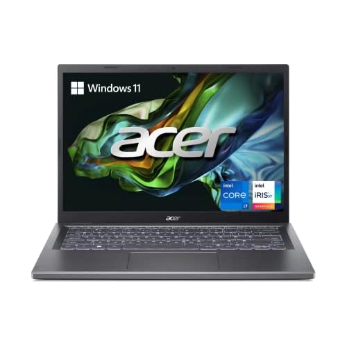 Acer Aspire 5 14 Slim Laptop | 14" WUXGA (1920 x 1200) IPS | Core i7-1355U | Intel Iris Xe Graphics | 16GB LPDDR5 | 512GB Gen 4 SSD | Wi-Fi 6E | USB4/Thunderbolt 4 | Backlit KB | A514-56M-71A9, Gray