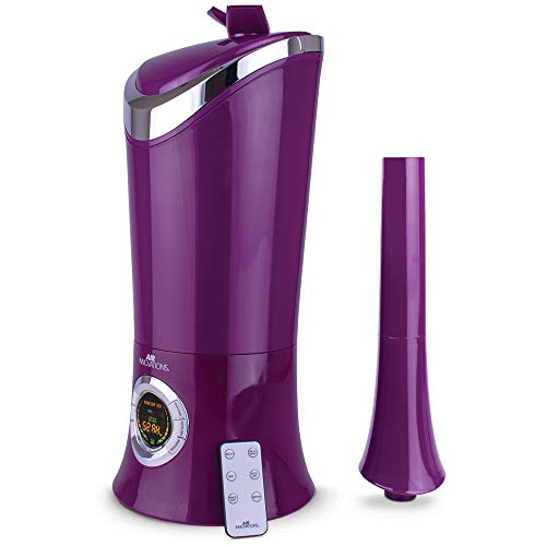 Air Innovations 1.7 Gallon Cool Mist Humidifier Ultrasonic Humidifier For Bedroom & Extra Large Rooms Silent Operation Runs Up To 96 Hours with Auto Shut-off Built In Aromatherapy Tray Model MH-701BA (Purple)