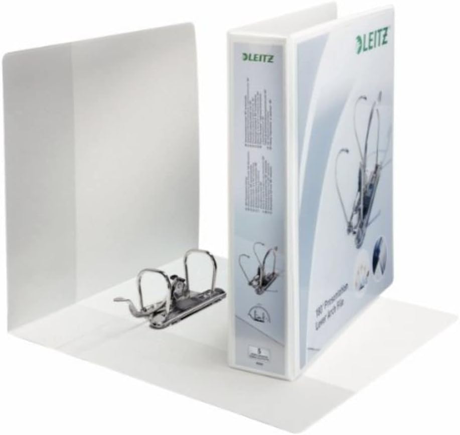 Leitz Presentation Mini Lever Arch File 180degree Opening 52mm Spine A4 White Ref 42260001 (Pack of 10)