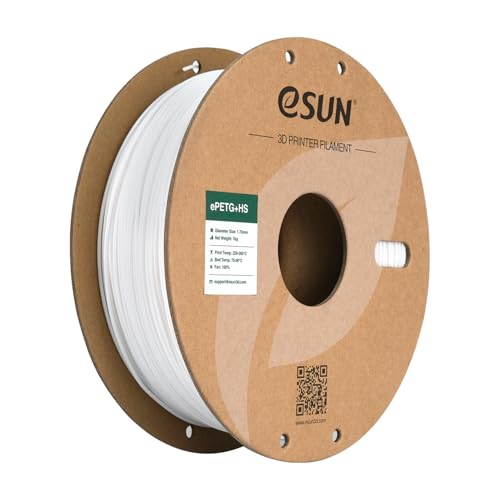 Image of eSUN High Speed Upgraded PETG Filament 1.75mm, High Toughness 3D Printer Filament Speedy PETG for Fast Printing, 1KG Spool (2.2 LBS) 3D Printing Filament for 3D Printers, Solid White