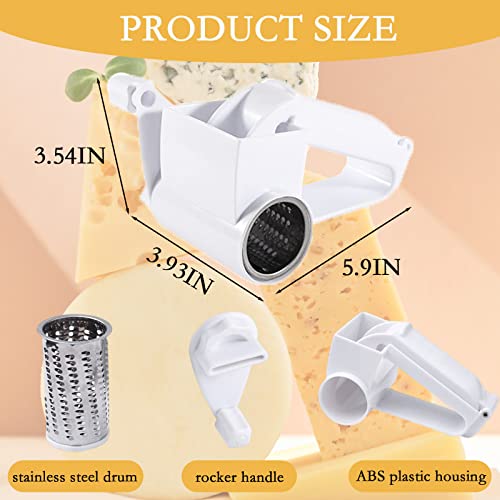 Rotary Cheese Grater, Cheese Shredder - Manual Hand Crank Handheld Cheese Cutter With Stainless Steel Drum For Grating Hard Cheese, Chocolate, Nuts #TOP1