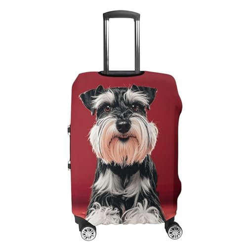Schnauzer Luggage Cover Washable Elastic Suitcase Cover, Anti Scratch Personalized Suitcase Protectors, Fashion Baggage Covers For Travel4