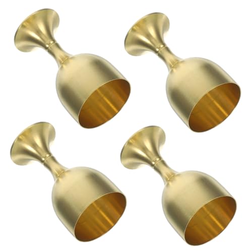 ABOOFAN Calici Decorativi in Rame Massiccio 4 Pezzi, Calici Antichi Piede Alto 5,5 Cm, Coppe Vintage Retrò Per Comunione, Festa e Arredamento Casa Elegante