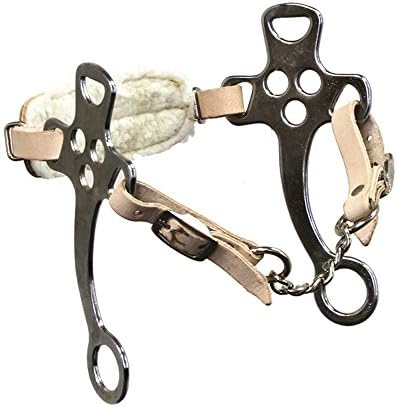 Colorado Saddlery Plated Hackamore with Fleece Line Noseband, Chrome