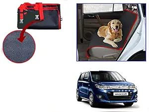 Universal Hub Dog Car Seat Cover, Waterproof & Scratch Proof & Nonslip Back Seat Cover, Dog Travel, Pet Cover (Black) Compatible for Maruti-Suzuki-Wagon-R-2017