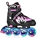 TOMSHOO Rollschuhe, Inliner Roller Skates mit 4 Größen Verstellbar, LED Rädern, Mehrere Größenoptionen, Inlineskates für Kinder Erwachsene Jungen Mädchen, Schwarz & Rosa, M Baby,Schwarz günstig Kaufen-TOMSHOO Rollschuhe, Inliner Roller Skates mit 4 Größen Verstellbar, LED Rädern, Mehrere Größenoptionen, Inlineskates für Kinder Erwachsene Jungen Mädchen, Schwarz & Rosa, M