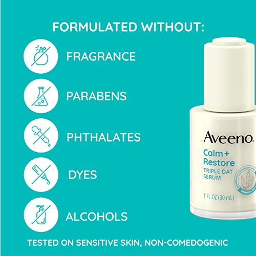 Aveeno 381371191833-VC Calm + Restore Triple Oat Hydrating Face Serum For Sensitive Skin, Gentle And Lightweight Facial Serum To Smooth And Fortify Skin thumb #5