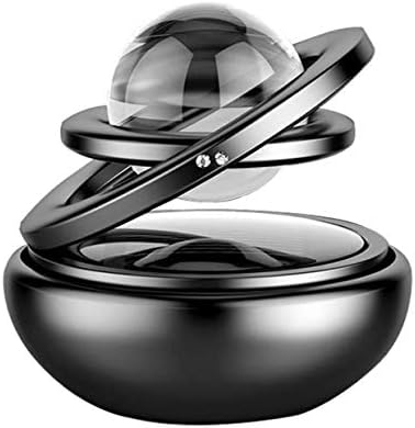 AutoBizarre Metal Body Solar Powered Rotating Black Solar Crystal Car Air Freshener Car Dashboard Accessory For Car Interior Decoration For All Cars (Aerosol, Pack Of 1)