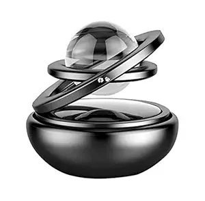 AutoBizarre Metal Body Solar Powered Rotating Black Solar Crystal Car Air Freshener Car Dashboard Accessory For Car Interior Decoration For All Cars