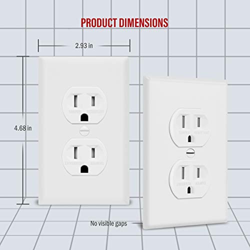 Enerlites 61580-Tr-Wwp-10Pcs, Duplex Receptacle Outlets And Wall Plates Bundle, Tamper-Resistant Electrical Receptacle, 15A 125V, Self-Grounding, 2-Pole, Ul Listed, White (10 Pack) #TOP2