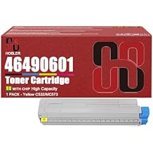 C532 MC573 Toner Cartridges Compatible for OKI 46490604 46490603 46490602 46490601 Toner Cartridge Work for OKI C532dn C542dn MC563dn MC573dn C542 MC563 Printers 1 Yellow Pack