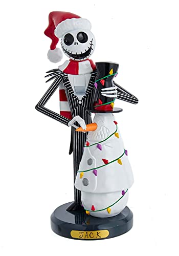 Disney 11-Inch Nightmare Before Christmas Jack Skellington with Snowman Nutcracker