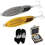 2Pcs Engraved Fishing Hook Fish Lure Fishmen Lover Gift Set for Men Daddy Farter, World's Greatest Farter, I Mean Father - Birthday Gifts from Daughter Son