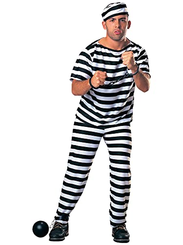 Rubie's mens Haunted House Collection, Prisoner Man Costume Party Supplies, Black/White, One Size US