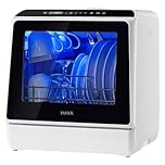 HAVA mini lave vaisselle, 6 programmes portables avec réservoir d'eau intégré de 5 L, aucun branchement nécessaire, fonction de soin de bébé et de séchage à l'air pour appartements et camping-cars