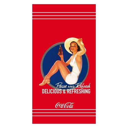 CTI 041411 Toalla de Playa Coca Cola Pin Up, Terciopelo de Algodón, 85 x 160 cm