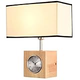 Lámpara de pared de Madera maciza, diseño creativo silencioso con reloj para dormitorio, mesita de Noche, sala de Estar nórdica, pared decorativa, B