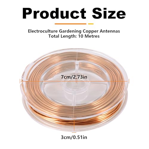 Electroculture Gardening Kupferdraht, 10 m Kupferspule für Gartenarbeit, Elektrokultur Kupferspulen Antennen, Gardening Reiner Kupferdraht, Elektrokultur Pflan Kupferdraht für Pflanzen und Gemüseanbau