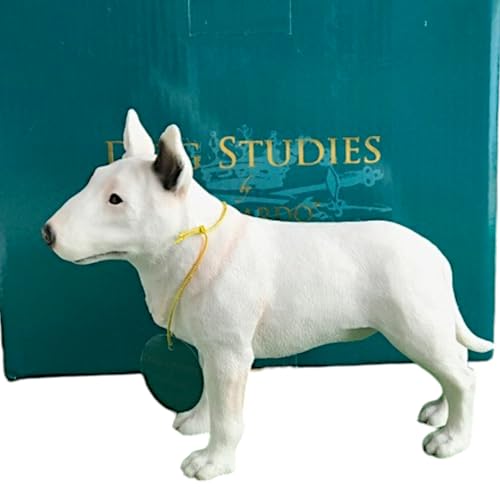 Image of Animal Crackers Realistic English Bull Terrier Dog figurine from the Dog Studies range, in coloured gift box, great dog lover collectible gift