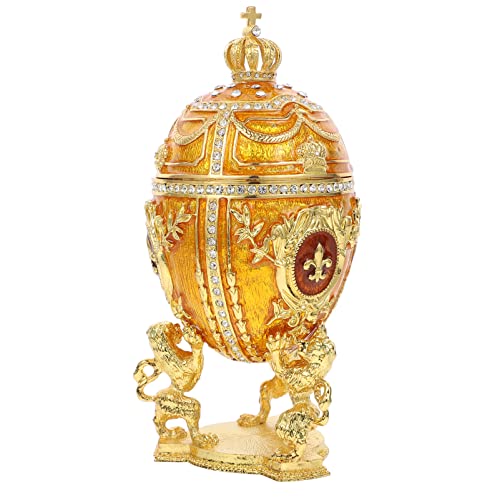 Amosfun Egg Enameled Jewelry Box Classic Desktop Ornament Unique Home