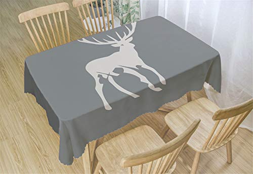 Chickwin Manteles Antimanchas Poliéster, Mantel para Mesa Rectangular de Cocina Mantel Antimanchas Transpirable,Restaurante Cocina (80x120cm,Ciervo)