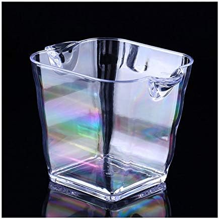 Ice Beverage Tub PC Transparent Square Champagne Bucket Ice Cube Bucket Western Wine Wine Bucket Bar Ice Bucket Family Multifunctional Appliance Bucket Ice Bucket Wine Bucket
