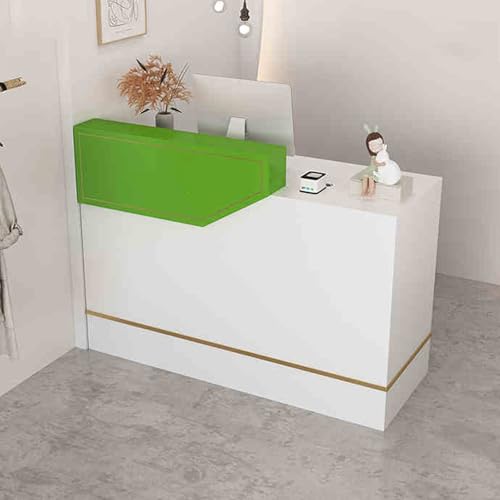 Comptoir de réception en bois design vert de haute qualité avec tiroir de sécurité