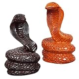 Conception artistique : la forme et les détails uniques du serpent font de cette figurine une pièce remarquable dans n'importe quel décor, statue de serpent en bois, ornement de serpent en bois animal serpent