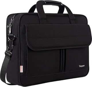 Taygeer Borsa Porta PC, 15.6 Pollici Impermeabile Borsa Computer Portatile Borsa Messenger per Donna Uomo Insegnanti Viaggio Lavoro Università Scuola, Nero