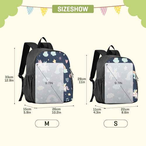 DOMIKING Fly Unicorn Navy Kids Backpack for Boys Girls School Kindergarten Backpack for Toddler Kids School Bag Bookbag Age 3-62