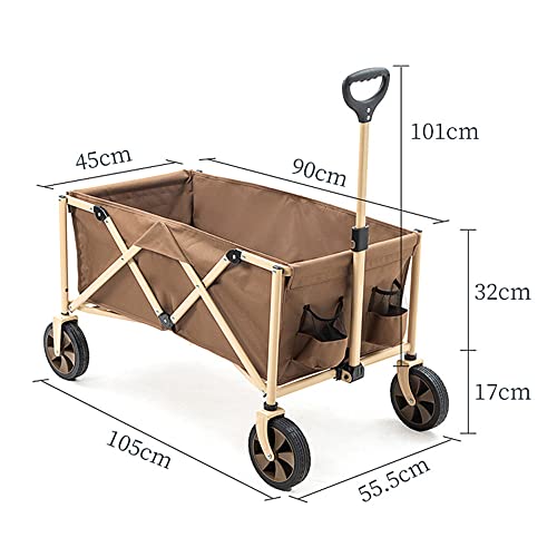 Carretilla plegable ajustable para camping al aire libre con capacidad de 100/120 kg, estructura de acero y ruedas de PVC miniatura 7