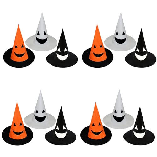 Image of Kaku Fancy Dresses Witch Hat for Girls, Witch Costume Accessory for Halloween Party Prop Multicolor Witch Hat