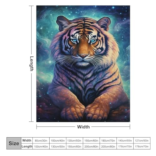 Couverture tigre flannel douce idée cadeau originale plaid lit