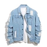 BULUWIE Men Long Sleeve Denim Jackets 2024 Winter Business Casual Button Down Work Blouses Classic Jackets Tops, Men's Retro Western Snap Jacket, 8019, 3XL
