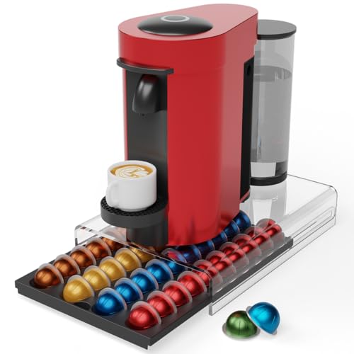 Coffee Pods Storage for Nespresso Vertuo Capsules Organizer, with Arcylic Top & Plastic Drawer, Holds 40 Pods by LifeMoreasy - Used condition - US$15.02