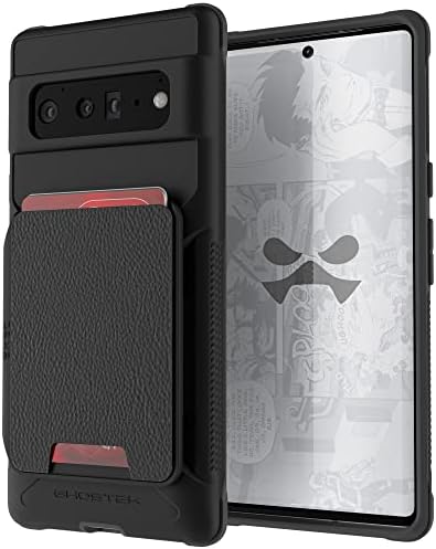 Ghostek EXEC Pixel 6 Pro Wallet Case with Card Holder and Works with Magnetic Mounts Leather Pocket Holds 4-Credit-Cards Protective Cover Designed for 2021 Google Pixel 6 Pro 5G (6.71") (Stormy Black)