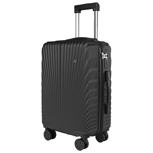 Jogo De Mala De Viagem Expansível Rodinhas 360 Padrão Anac (Black)