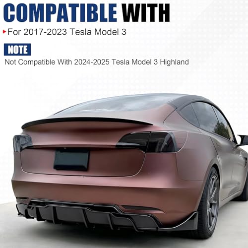 Rear Diffuser for 2017-2023 Tesla Model 3 Gloss Black by YESENTECH - Used condition - Image 2