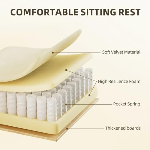 Image of Gaming Chair Racing for Adult, Office Chair with Footrest Massage Lumbar Cushion, Velvet Fabric Reclining Video Game Chairs, Ergonomic Computer Chairs Height Adjustable, for Home Streaming, Beige